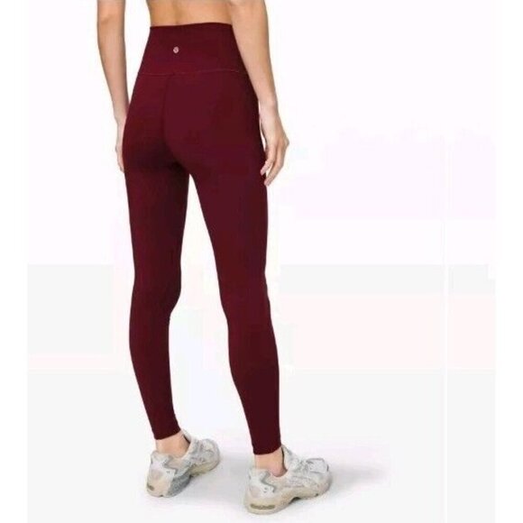 Lululemon Athletica Burgundy Leggings - Picture 1 of 10